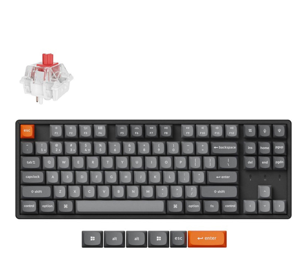 Keychron K8Max J1 Super Red Switch HotSwap RGB Win/MacOS TKL ALU - 1507493 - zdjęcie 2